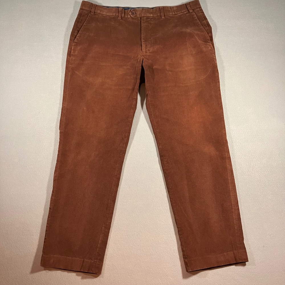 Lauren Ralph Lauren Mens Brown Preston Corduroy Straight Leg Pants 38x30 Stretch